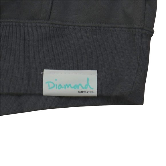 Diamond Supply Co full zip inner fleece dark gray hoodie sweatshirt - Picture 4 of 4